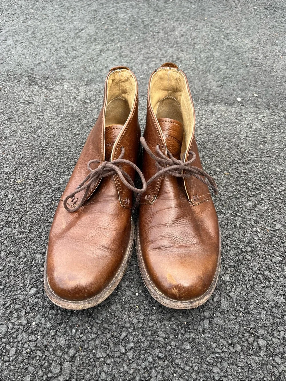 Frye Men's Phillip‎ Chukka Boots Leather Ankle Lace Up Cognac Brown 3487533